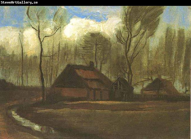 Vincent Van Gogh Farmhouse Among Trees